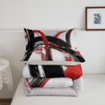 thumbnail image 5 of Homewish Red Black Circle Twin Comforter Sets,Modern Abstract Bedding Set,Light Gray Reversible,2 Pieces,1 Comforter and 1 Pillowcase, 5 of 7