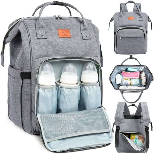Mochila pañalera KeaBabies impermeable -gris clásico