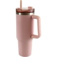thumbnail image 7 of Mainstays 40 oz Stainless Steel Tumbler with Straw and Handle, Double Wall Insulated, Pink, 7 of 7