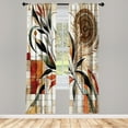 thumbnail image 2 of Ambesonne Boho Curtains, Oriental Autumn Mandala Flower, Pair of 28"x84", Beige Orange Laurel Green, 2 of 2