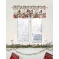 thumbnail image 6 of Curtain Valance, Christmas Snowman Poinsettia Gift Leaves Snowflake Holly Pinecone Winter Vintage Rod Pocket Valance Short Window Decor Curtains for Kitchen Bathroom Bedroom,1 Panel 54" x 18", 6 of 6