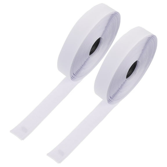 EXHUMKY  2 Rolls Adhesive Fastening p Hook and Loop Tape White 236.2×0.8×0.2in