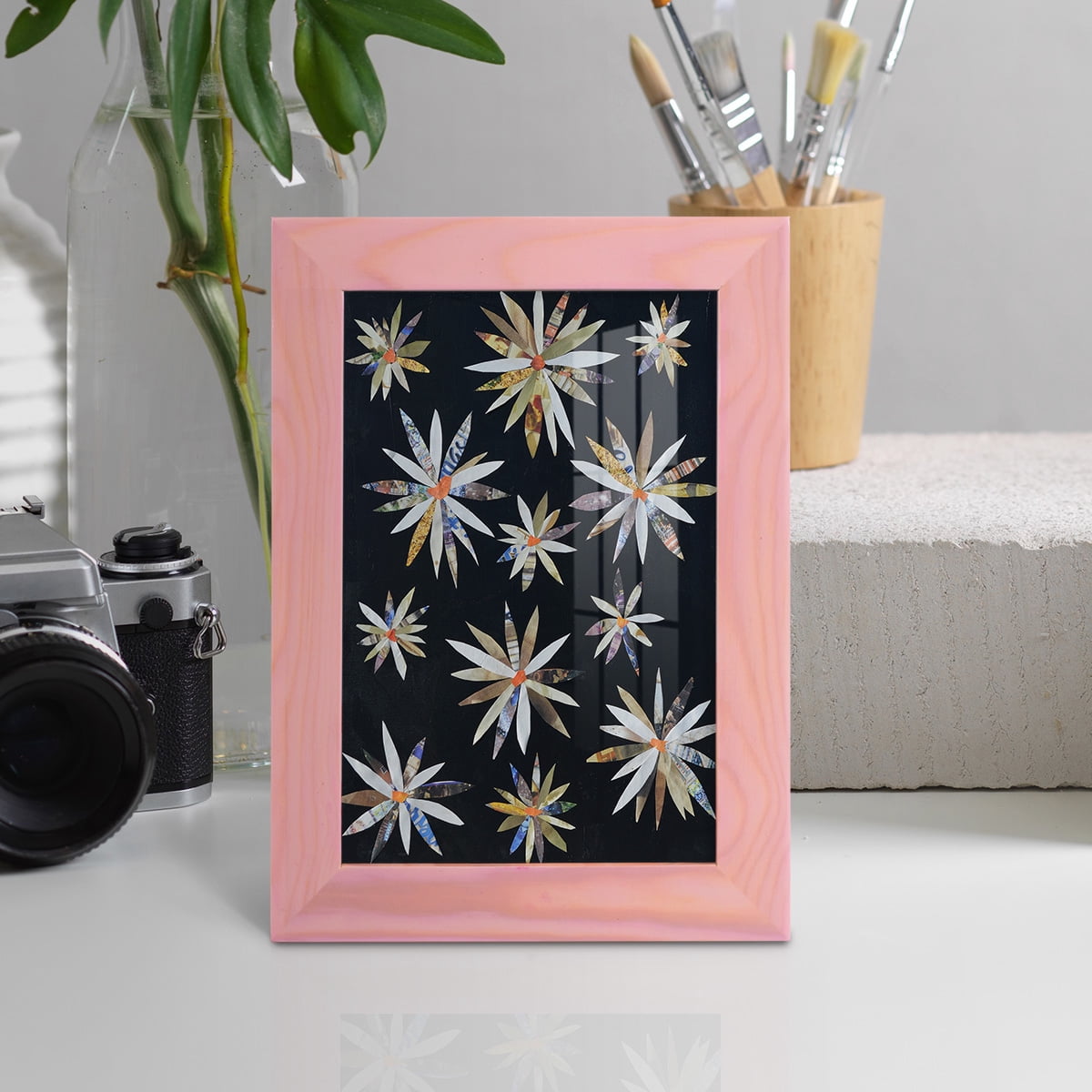 Starburst Too I - Framed Print w/glass - Sunset Pink
