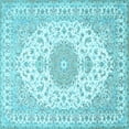 thumbnail image 1 of Ahgly Company Indoor Square Medallion Light Blue Traditional Area Rugs, 4' Square, 1 of 4