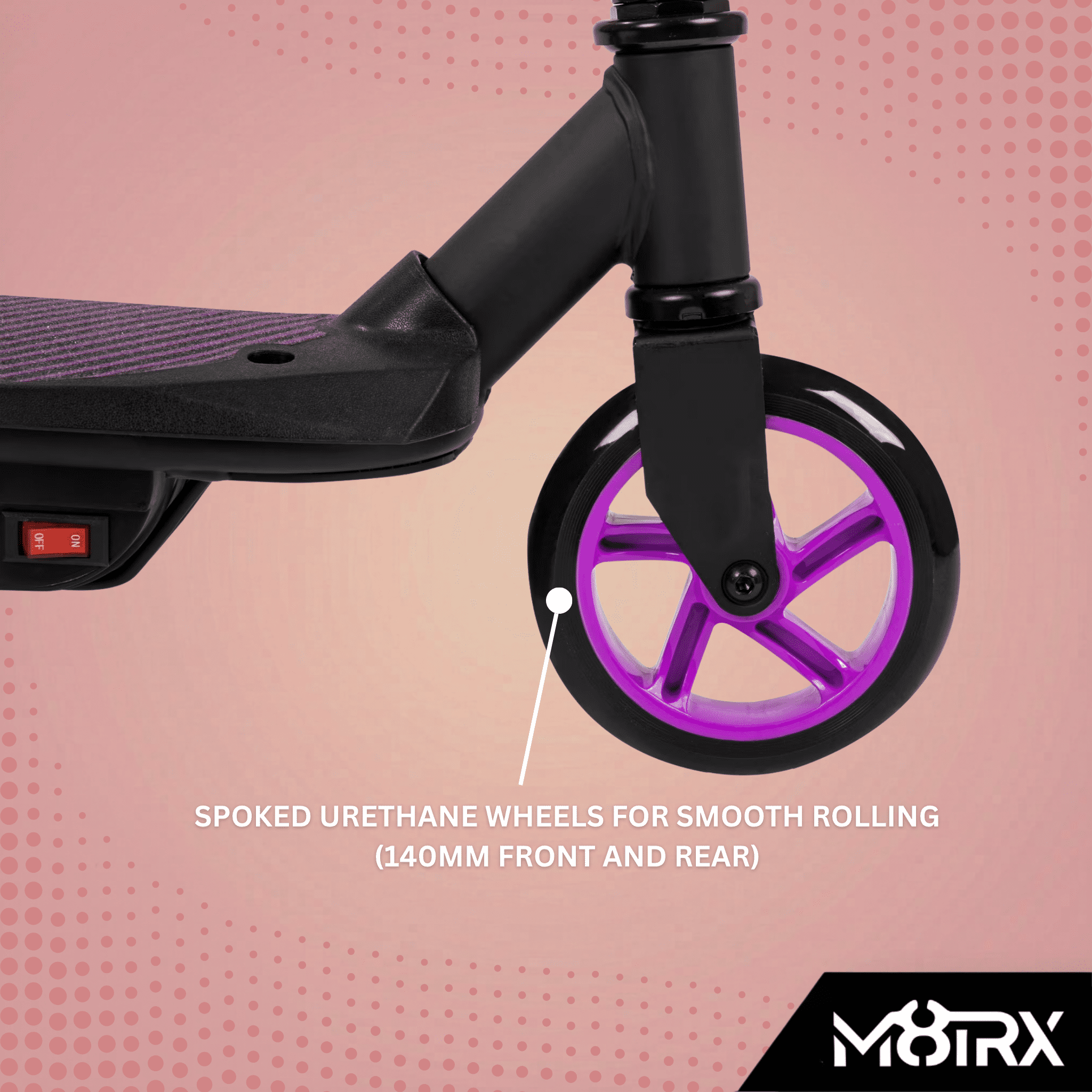 M8TRX Sports Purple 12V Electric Scooter for Kids Ages 6-12, Powered E-Scooter with Speeds of 10 MPH