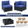 thumbnail image 3 of Gymax 10PCS Rattan Furniture Set Outdoor Wicker Sofa Table Cushioned Seat Patio Navy, 3 of 5