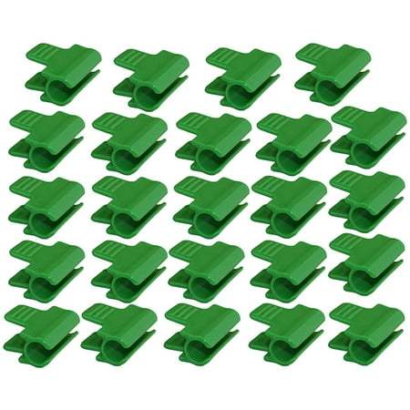 24Pcs Pipe Clamps, Greenhouse Clamps for 11mm Plant Stakes, Greenhouse Clamps Clips, Garden Support Frame, Grow Tunnel, Plant Support Garden Stakes for Fixing Plant Cover, Greenhouse Plastic(Green)