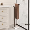 thumbnail image 6 of ThrottleT-Bronze Standing Towel Rack with Weighted Marble Base, 2-Tier Towel Rack Stand for Bathroom Floor, Bath Towel Holder Fits Bath Towel & Hand Towel,18/8 Stainless Steel, BTH217-BB, 6 of 18