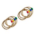 thumbnail image 1 of 8 piezas de juegos de aros para lanzar, juguetes para niños para exteriores, círculos para niños, virola de cuerda natural de madera, 1 of 6