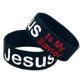 thumbnail image 4 of Masteelf Black Silicone Wristband with My Savior Letters for Decor Active Lifestyle 2PCS, 4 of 8
