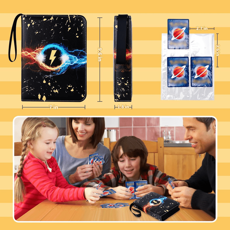 OHHLIHOME Card Binder 4-Pocket, Pokemon Card Holder, 400 Cards, 50 Removable Sleeves, Black - Walmart.com OHHLIHOME Card Binder 4-Pocket, Pokemon Card Holder, 400 Cards, 50 Removable Sleeves, Black - Walmart.com