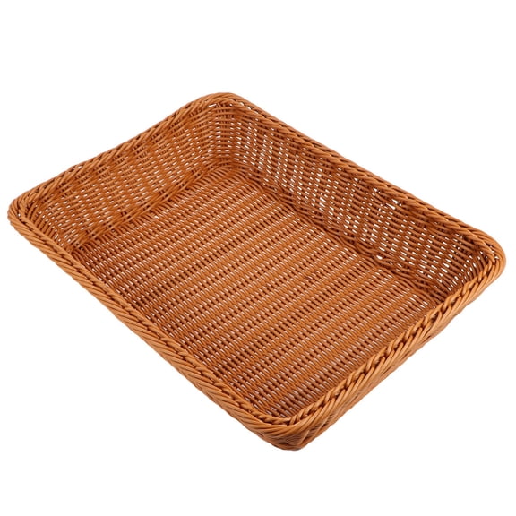 Hytrove Khaki Woven Display Basket for Living Room Storage Bin, 1 Piece Organizer Container