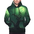 thumbnail image 4 of KLL Green Night Sky Moon Branches Print Mens Hoodie Long Sleeve Casual Pullover Hooded Sweatshirt Fashion Drawstring Hoodies with Pocket-XX-Large, 4 of 6