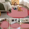 thumbnail image 5 of Red Plaid Round Area Rug 5Ft Washable Circle Rugs for Living Room Bedroom, Valentine's Day Love Heart Floral Vintage Non-Slip Carpet Floor Mats Indoor Outdoor Carpet Runner Aesthetic Home Decor, 5 of 8