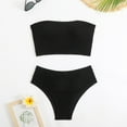 thumbnail image 5 of Odbmxy Swimsuits for Women Two Piece Bandeau Strapless Womens Bathing Suits Plus Size Bikini Knitted Beach Swimwear,Black S, 5 of 6