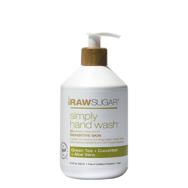 Raw Sugar Simply Hand Wash for Sensitive Skin, Green Tea + Cucumber