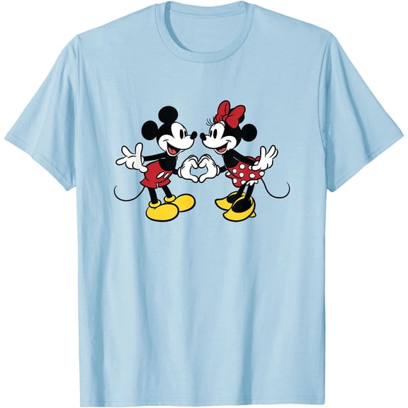 Mickey And Friends Valentine's Mickey & Minnie Heart DTG Print Unisex T-Shirt