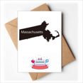 thumbnail image 1 of Massachusetts USA Map Outline Happy Birthday Greeting Cards Envelopes Blank, 1 of 3