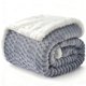 thumbnail image 1 of Manta polar Sherpa Gracelife, acogedora y cálida, 200 x 230 cm, gris y azul, 1 of 9