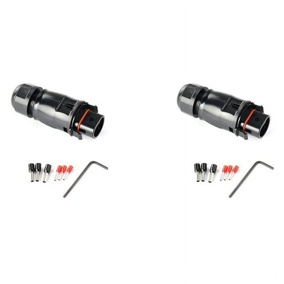 2X Solar PV Connector Plug Waterproof IP68 4000V 40A for Solar PV System Panel Parallel Protection Kit LY01-Male