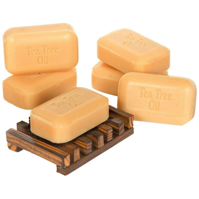 Barra de jabón THE SOAP WORKS, aceite de árbol de té, 110 g (6 unidades), más plato