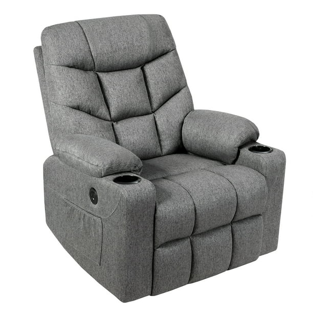 Costway Lift Chair Electric Power, Leather Reclining Chair With Cup Holders