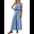 thumbnail image 3 of Conjunto de Dos Piezas para Mujer, con Pantalones de , Mono A Juego, Ropa Informal de Verano para Playa y Vacaciones, Ropa de Moda. Azul L, 3 of 10