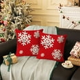 thumbnail image 2 of Fwttom Red Christmas Pillow Covers 18 x 18 Inches, Christmas Throw Pillow Covers with Snowflake Pattern, Decorative Christmas Pillow Cases for Winter Holiday Home, 2 of 7