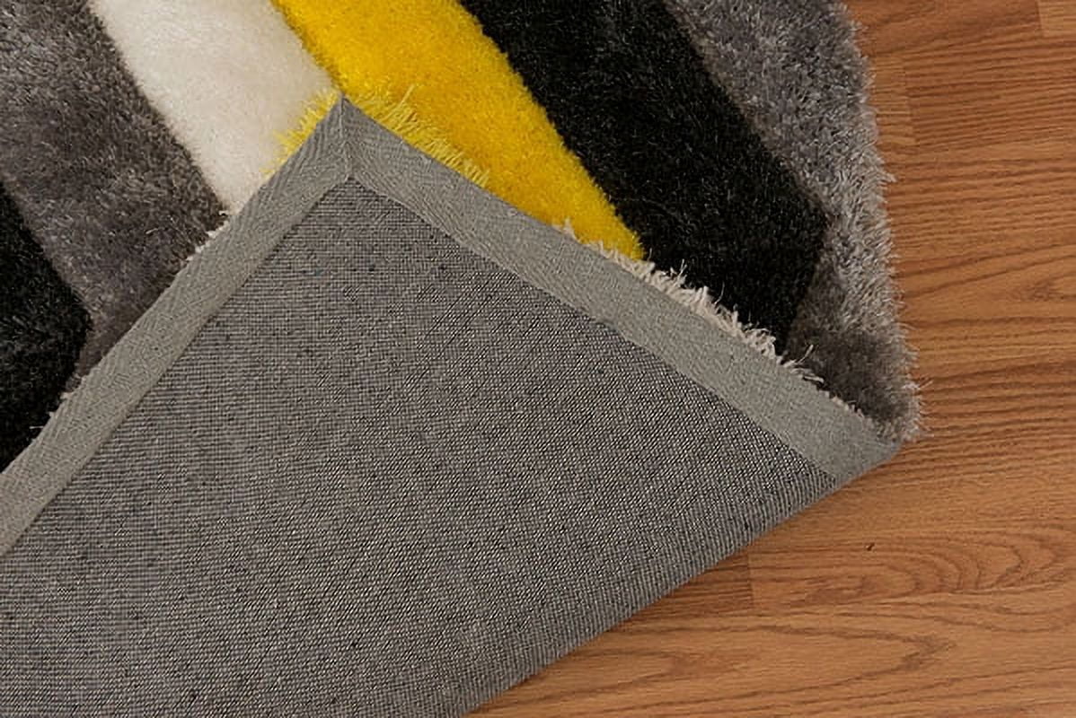 United Weavers Veria Zig Zag Shag Geometric Area Rug, Yellow, 5'3" X 7'2"