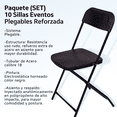 thumbnail image 2 of Kit 10 Sillas Plegables Reforzadas Plastico Calibre .18 para Eventos Exterior Jardin Fiestas Facil de Guardar Marthing Plegable Eventos, 2 of 4