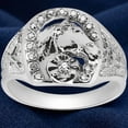thumbnail image 5 of Pompeii Mens Diamond Lucky Horseshoe Ring 10K White Gold (G/H,I2-I3), 5 of 6