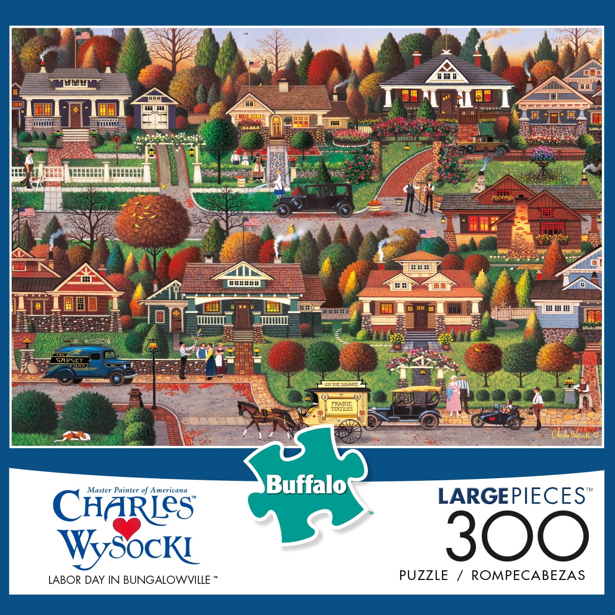 Buffalo Games Charles Wysocki Labor Day in Bungalowville 300 Piece