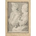 thumbnail image 2 of Gabriel de Saint-Aubin 11x14 Black Ornate Wood Framed Double Matted Museum Art Print Titled: Germain-Augustin and Rose De Saint-Aubin, Drawn by Their Uncle (1766), 2 of 5