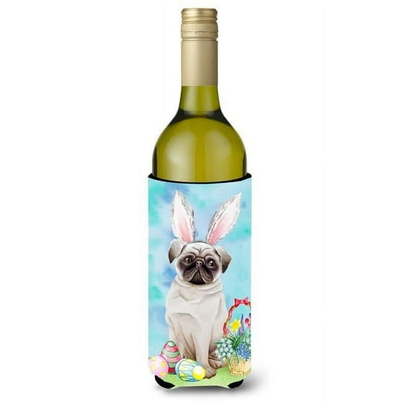 Pug Easter Bunny Wine Bottle Beverge Insulator Hugger