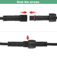 thumbnail image 5 of Uxcell 5-Pack Waterproof Extension Cable, 3 Pin 3.28 Ft/1m Wire with 22AWG IP67 Male and Female Connectors for Spotlights[Black], 5 of 7