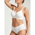 thumbnail image 4 of SHARICCA Women Comfort Seamless Wirefree Bra Lace Patchwork Smooth T-shirt Bra, 4 of 7