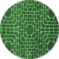 thumbnail image 1 of Ahgly Company Indoor Round Abstract Emerald Green Modern Area Rugs, 4' Round, 1 of 4