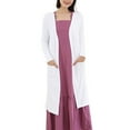 thumbnail image 6 of UAMVSH Womens Open Front Lightweight Cardigans Baggy Long Sleeve Vacation Work Outwear Casual Stretch Long Dusters with Pockets(Free Size,White), 6 of 7