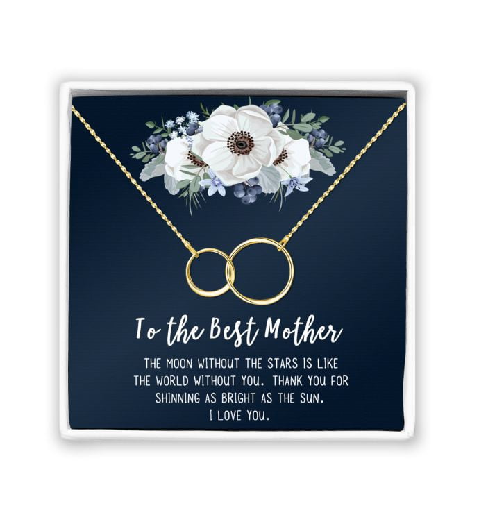 To The Best Mother Mother's Day Gift, Gift for Her, Gift for Her, Mother's Day Jewelry with Card, Card and Necklace Set for Mother's Day, Gift for Mom [Gold Infinity, No-Personalized Card]