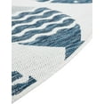 thumbnail image 5 of Unique Loom Outdoor Coastal Collection Area Rug - Pesci (6' 1" Round Navy Blue/Ivory), 5 of 6