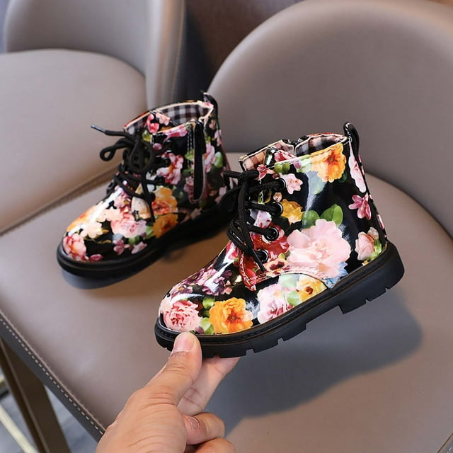 Chaussures Imperméables pour Tout-Petits Garçons Filles, Bottes à Motif Floral, Chaussures de Randonnée Plein Air