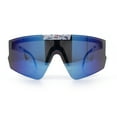 thumbnail image 5 of Boys Size Flip Up Shield Rimless Adjustable Arm MTB Sport Sunglasses White Red - Blue Mirror, 5 of 8