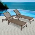 thumbnail image 3 of FHVIT 2pcs Patio Outdoor Chaise Lounge, Aluminum Adjustable Pool Chair, No Assembly Required, 3 of 7