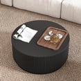 thumbnail image 5 of PHOYAL 31.5" Fluted Round Coffee Table with Flip Top and Hidden Compartments Storage for Living Room, Black, 5 of 9