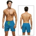 thumbnail image 2 of Tyhengta Men's Swim Trunks Quick Dry Beach Shorts with Zipper Pockets and Mesh Lining Turquoise 38, 2 of 8