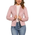 thumbnail image 1 of BLAZER LARGO DE MANGA LARGA CON CORDÓN Y ABIERTO EN FRONTAL DE SUEDE SINTÉTICO PARA MUJERES CHIC M ROSA, 1 of 5