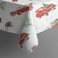 thumbnail image 3 of Red Christmas Truck Pattern Rectangle Tablecloth 60"x84",Waterproof Polyester Rectangle Table Cloth, Wipeable Spillproof Polyester Tablecloth for Dining, Camping, Indoor and Outdoor, 3 of 5