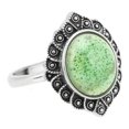 thumbnail image 4 of Anillo de plata 925 dinámico celadón verde galvanizado elegante llamativo anillo para mujer para aniversario de cumpleaños, 4 of 8