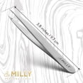 thumbnail image 5 of By MILLY Pointed Tweezers - High Carbon Stainless Steel Needle Nose Tweezers - Fine Point Tweezers Precision Hair Removal - Perfectly Aligned & Hand-Filed Sharp Tweezers - Silver, 5 of 8