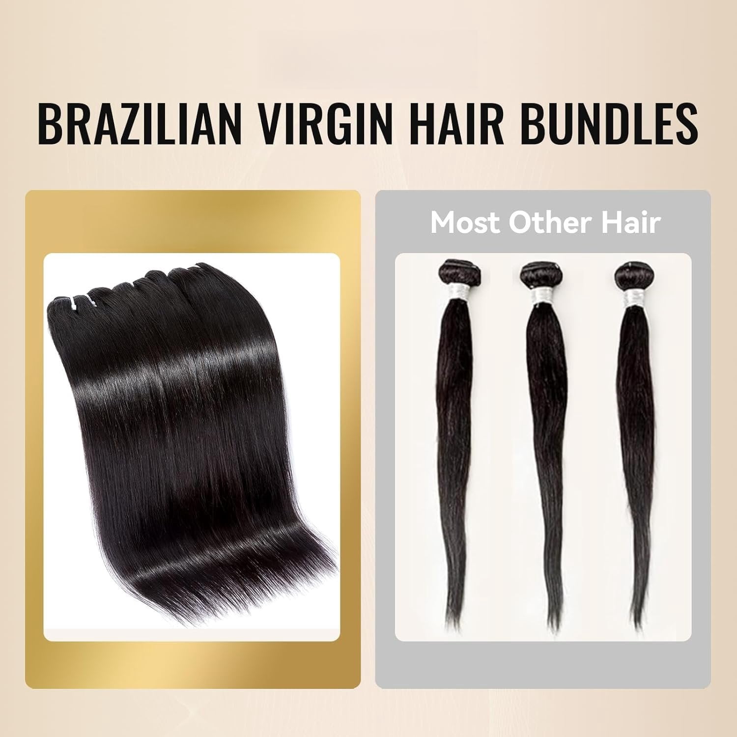 Human Hair  16A Brazilian Virgin Hair Straight , Silky and Soft, 18 20 22 Inch Thick Weave  Black